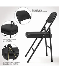 homfan Set of 8 Folding Chairs with Padded Seat
