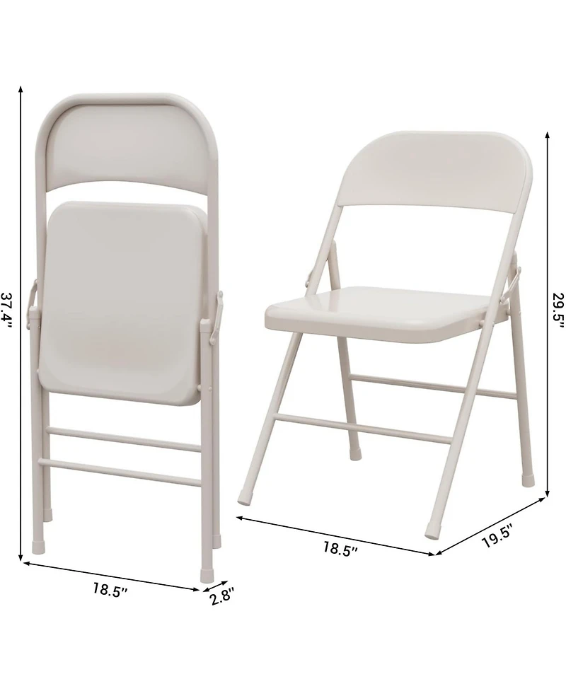homfan Set of 2 Metal Folding Chairs – Stackable, 350 lb Weight Capacity, for Home Office Events