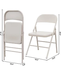 homfan Set of 2 Metal Folding Chairs – Stackable, 350 lb Weight Capacity, for Home Office Events