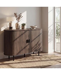 Costway 47" Fluted Sideboard Buffet Cabinet Coffee Bar Console Table with Metal Legs