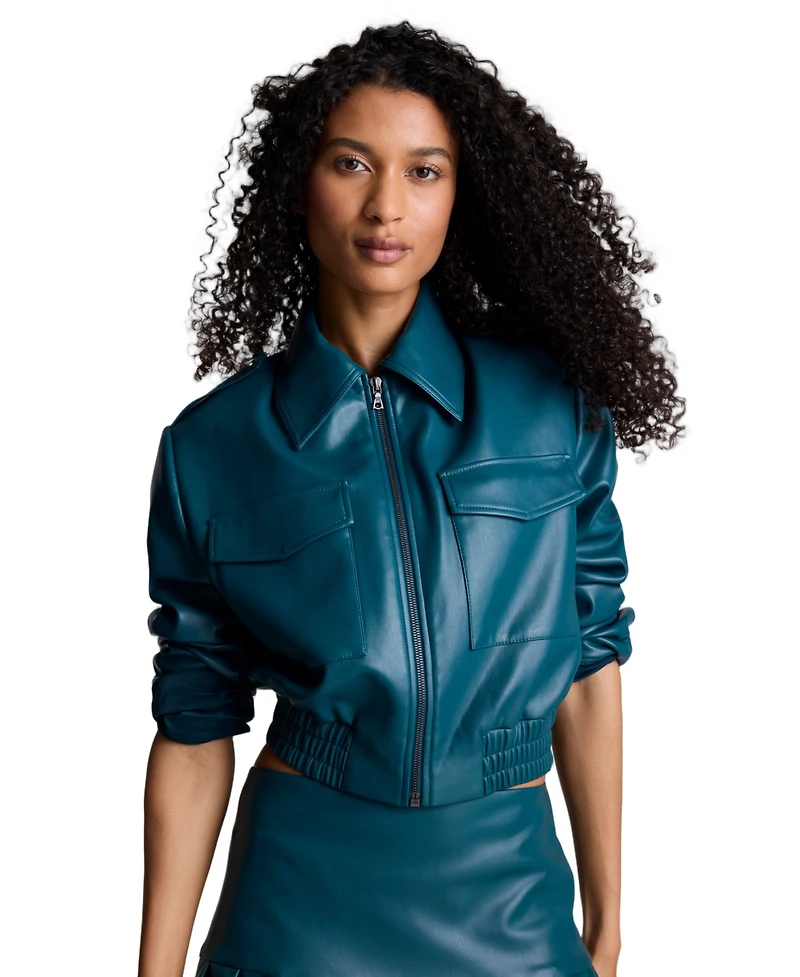 Kenneth Cole Women's Cropped Bomber Jacket