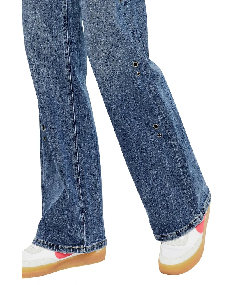 KanCan Women's Hailey High Rise 90's Flare Jeans