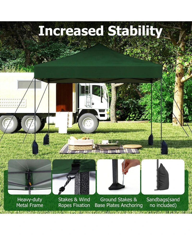 Sugift 9.5 x 9.5 ft Pop Up Canopy Tent with Adjustable Heights and Wheeled Bag