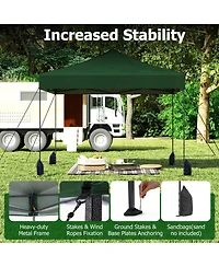 Sugift 9.5 x 9.5 ft Pop Up Canopy Tent with Adjustable Heights and Wheeled Bag