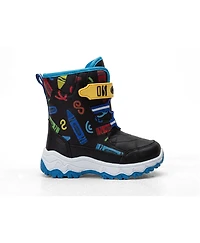 Crayola Big Boys Winter Snow Boots - Water-Resistant Insulated Hook and Loop (Toddler/Little Kids)