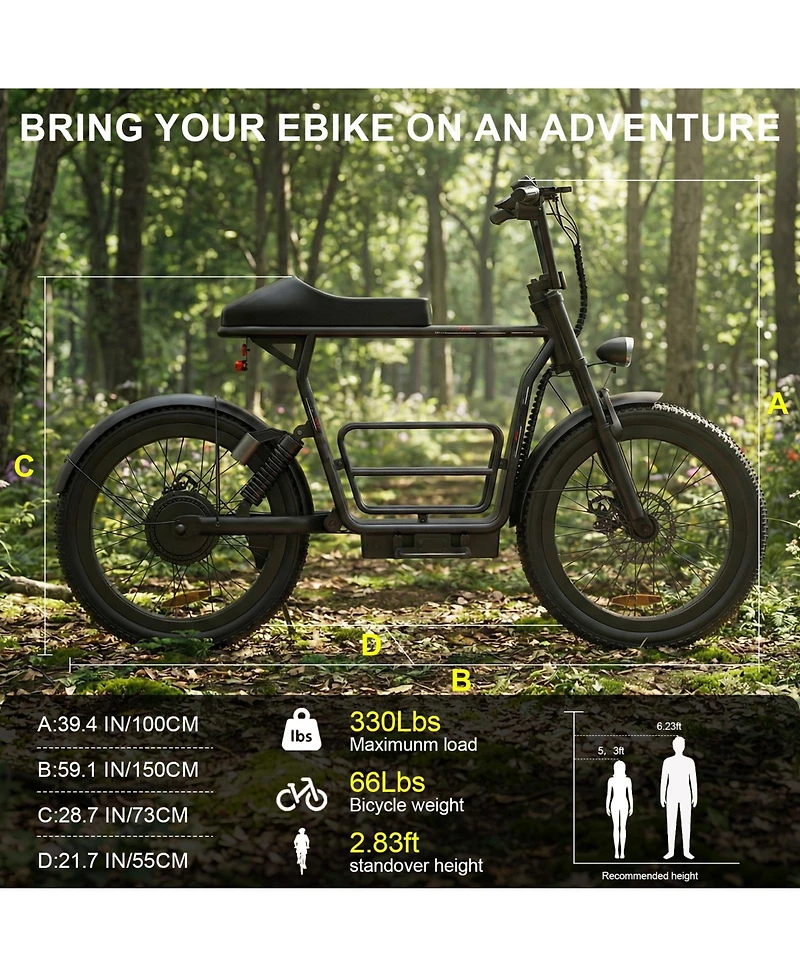 Caroma 500W Electric Scooter with Seat, 48V Battery 25 Mile Range, 20MPH Max Speed