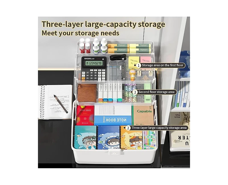 Xdovet Cantilever Tackle Craft Case Organizer Folding Handle