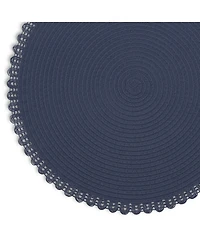 Dainty Home Chantilly 15" Round Woven Placemats Set of 6 - Durable, Reversible and Non-Slip Table Mats