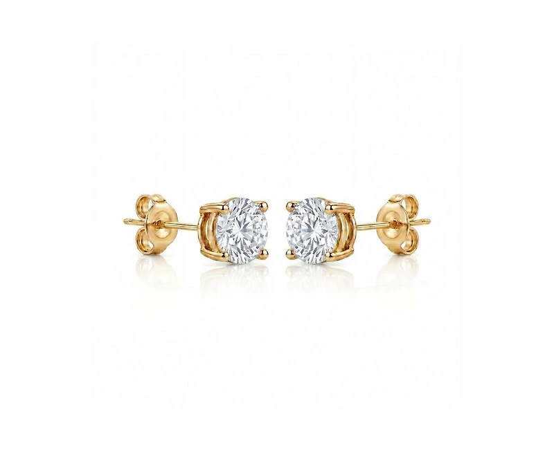Genevive Dainty Sterling Silver Brilliant Round 5MM Cz Mini Stud Earrings