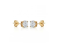 Genevive Dainty Sterling Silver Brilliant Round 5MM Cz Mini Stud Earrings