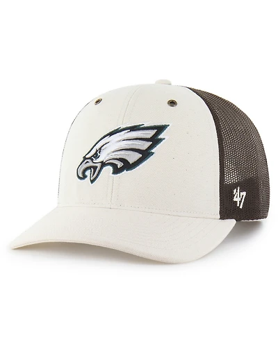 Carhartt x '47 Men's Natural/Brown Philadelphia Eagles Undyed Trucker Adjustable Hat