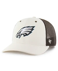 Carhartt x '47 Men's Natural/Brown Philadelphia Eagles Undyed Trucker Adjustable Hat