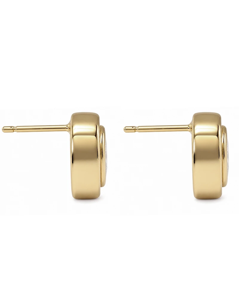 And Now This Cubic Zirconia Gold-Tone Plated Square Stud Earrings