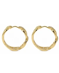 And Now This Cubic Zirconia Gold-Tone Plated Link Hoop Earrings