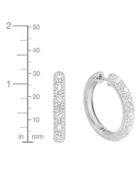 And Now This Crystal Composite Stone Hinged Hoop Earrings