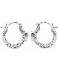 And Now This Cubic Zirconia Fine Silver-Tone Plated Double Hoop Earrings