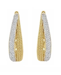 And Now This Crystal Split Texture Hoop Earrings