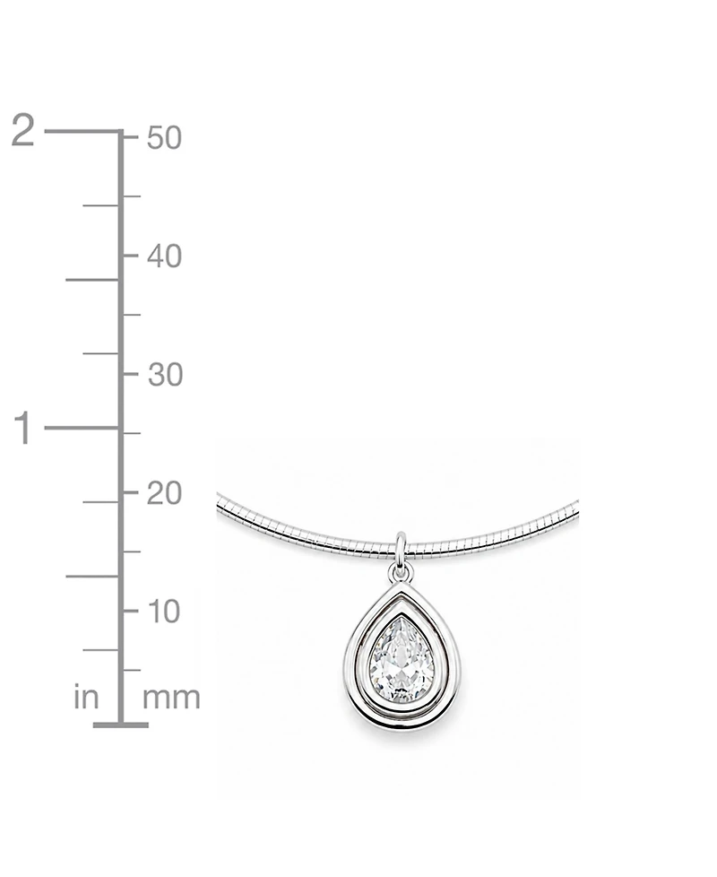 And Now This Cubic Zirconia Fine Silver-Tone Plated Slider Pendant Necklace