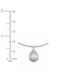 And Now This Cubic Zirconia Fine Silver-Tone Plated Slider Pendant Necklace