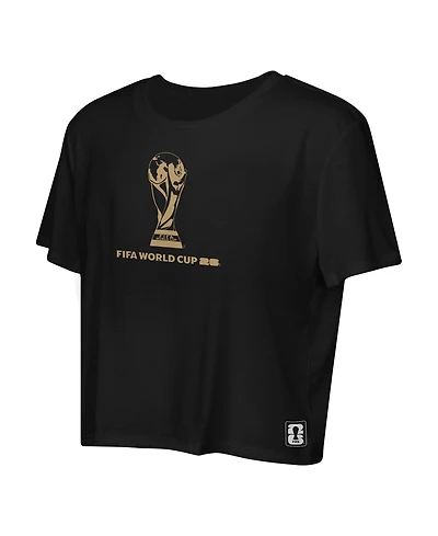 Outerstuff Women's Black Fifa World Cup 2026 Cropped Trophy T-Shirt