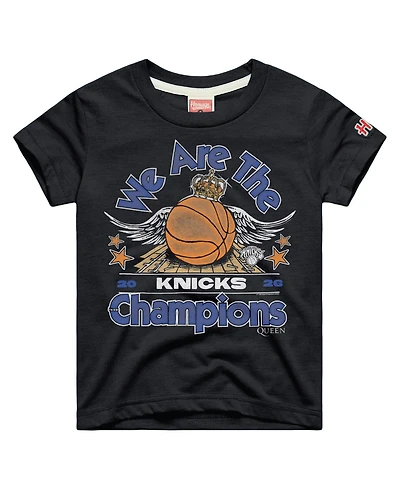Homage Big Boys and Girls Charcoal New York Knicks x Queen 2026 Nba Finals Champions Tri-Blend T-Shirt