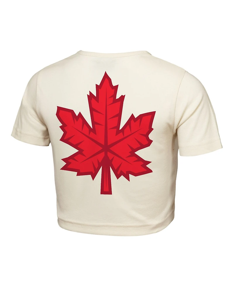 Outerstuff Women's Natural Canada Fifa World Cup 2026 Elote Squad Cropped T-Shirt