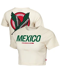 Outerstuff Women's Natural Mexico Fifa World Cup 2026 Elote Squad Cropped T-Shirt