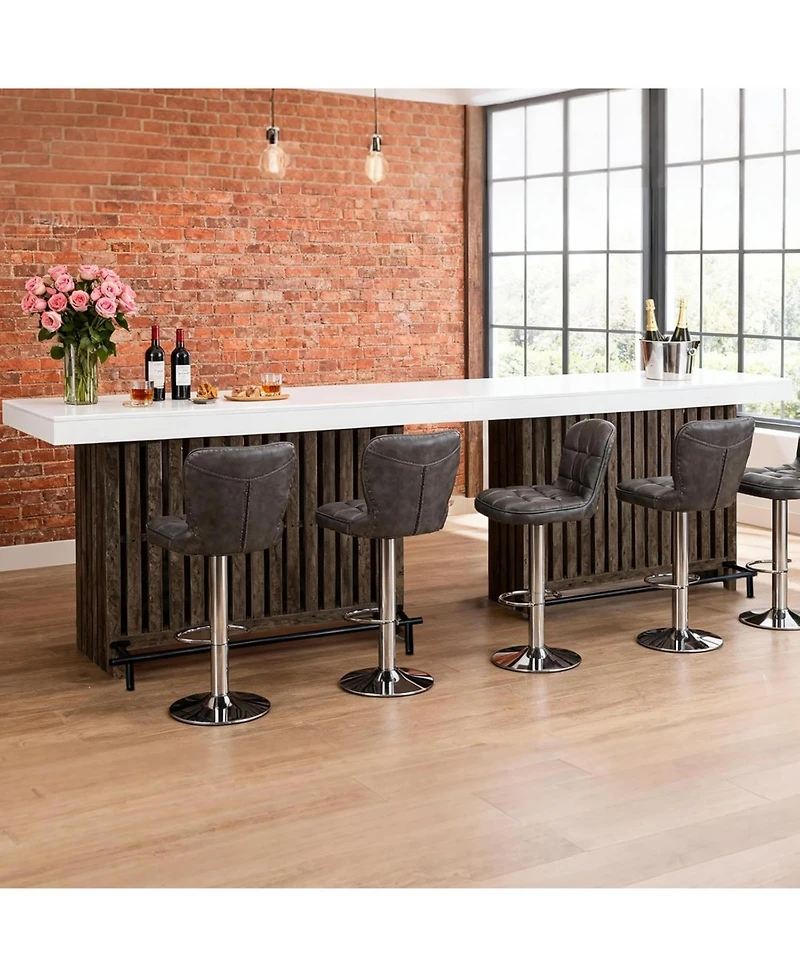 gaomon 63" Home Bar Table, Mini Coffee Bar Pub Table with 2-Tier Storage, Footrest, Kitchen Islands for Dining Room, Bistro