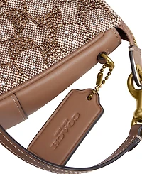 Coach Plaza Crystal Signature Jacquard Small Shoulder Handbag