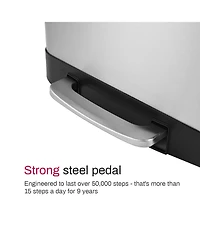 Mega Casa 14.5 Gal./55 Liter Rectangle Step-On Stainless Steel Trash Can for Kitchen