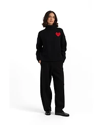 Chinti & Parker Women's Merino Heart Rollneck Sweater