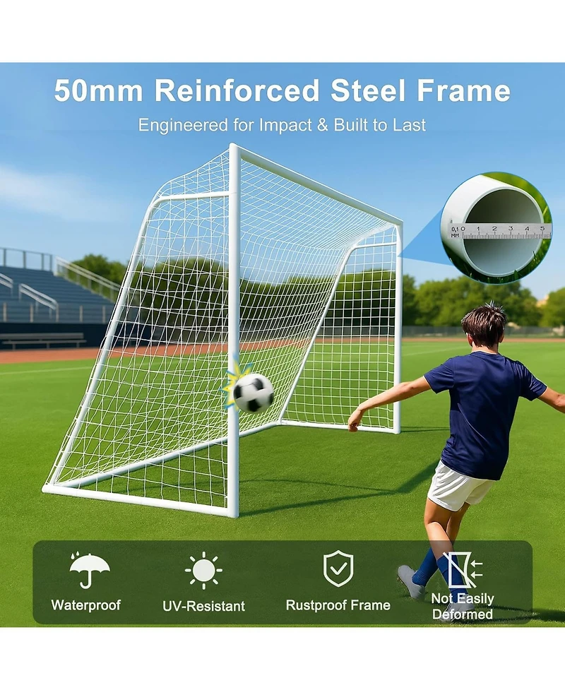 Mooncool Soccer Goal Steel for Teens and Adults Training