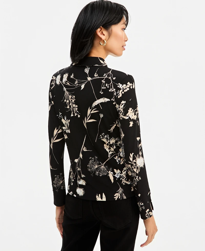I.n.c. International Concepts Women's Print Long-Sleeve Blouse, Macy's Exclusive