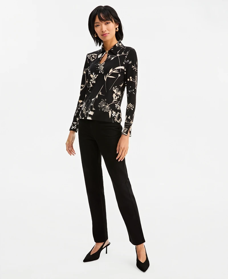 I.n.c. International Concepts Women's Print Long-Sleeve Blouse, Macy's Exclusive