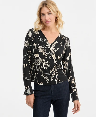 I.n.c. International Concepts Women's Floral Long-Sleeve Blouse, Macy's Exclusive