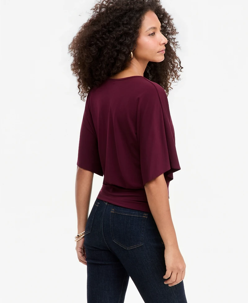 I.n.c. International Concepts Women's Short Sleeve V-Neck Knit Top, Macy's Exclusive