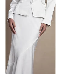 Coast Women's Satin Side-Split Fitted Midi Skirt