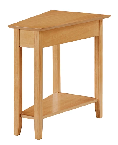 Convenience Concepts 24" Rubber wood Ah Wedge End Table with Shelf