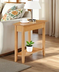 Convenience Concepts 24" Rubber wood Ah Wedge End Table with Shelf