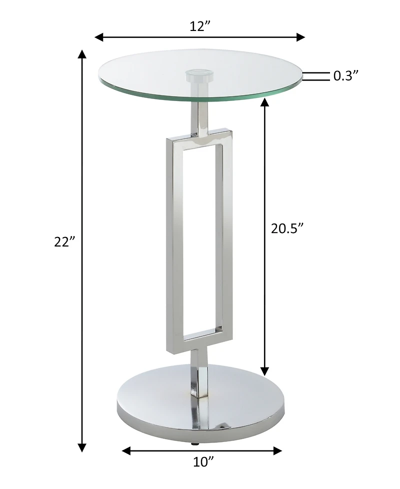 Convenience Concepts Town Square 10" Glass Martini End Table