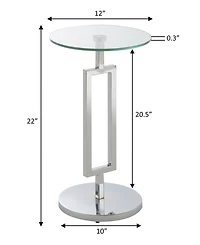 Convenience Concepts Town Square 10" Glass Martini End Table