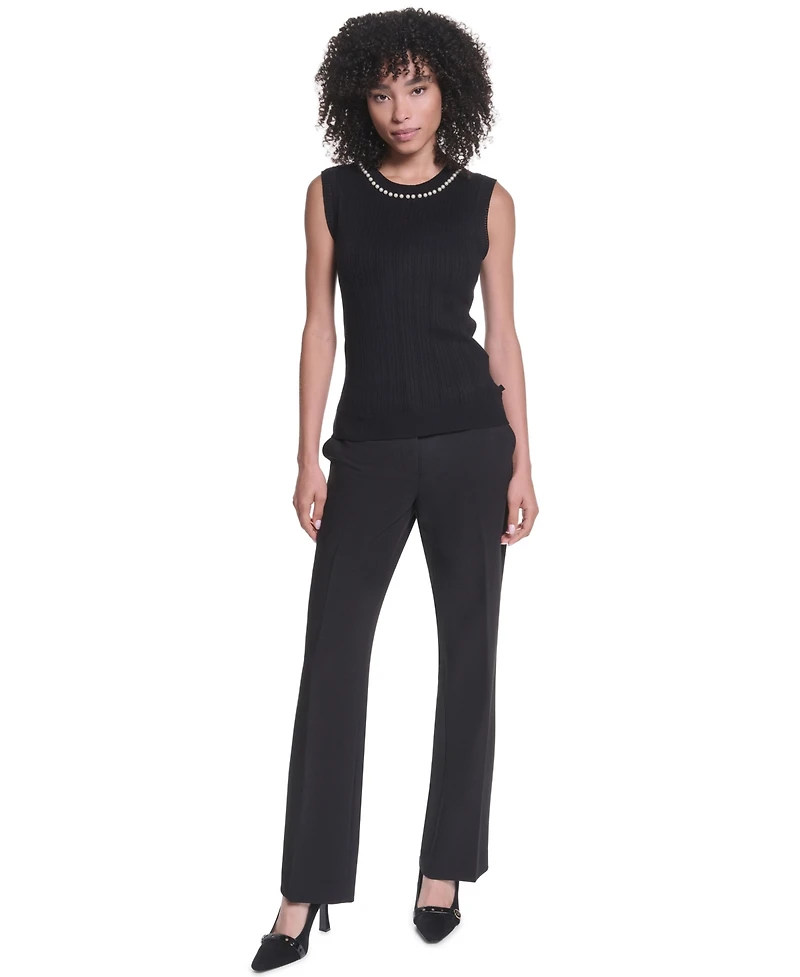 Karl Lagerfeld Paris Petite Sleeveless Crewneck Sweater