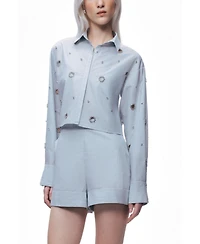 Nocturne Women's Stone Detail Crop Shirt