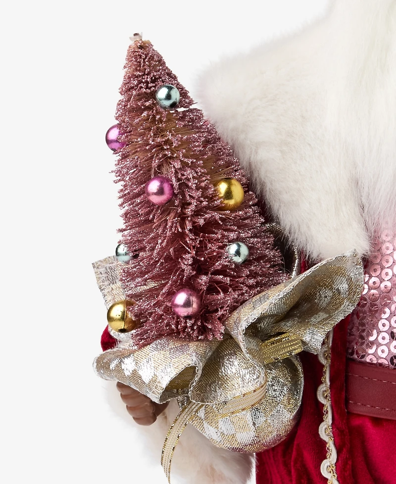 Holiday Lane Whimsy African American Standing Santa with Tree and Gifts, Macy's Exclusive