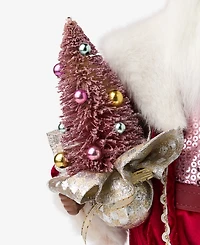 Holiday Lane Whimsy African American Standing Santa with Tree and Gifts, Macy's Exclusive