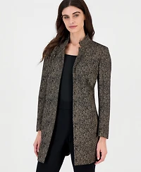Kasper Women's Stand-Collar Jacquard Geometric-Print Blazer