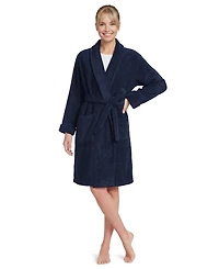 Lands' End Women's Soft Terry Long Sleeve Knee Length Robe