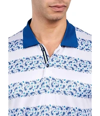 Society of Threads Men's Regular Fit Paisley Stripe Performance Polo