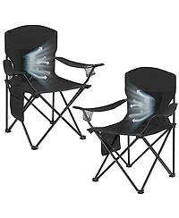 Aofar 2pcs Camping Chairs With Fan Lightweight Portable Foldable Outdoor