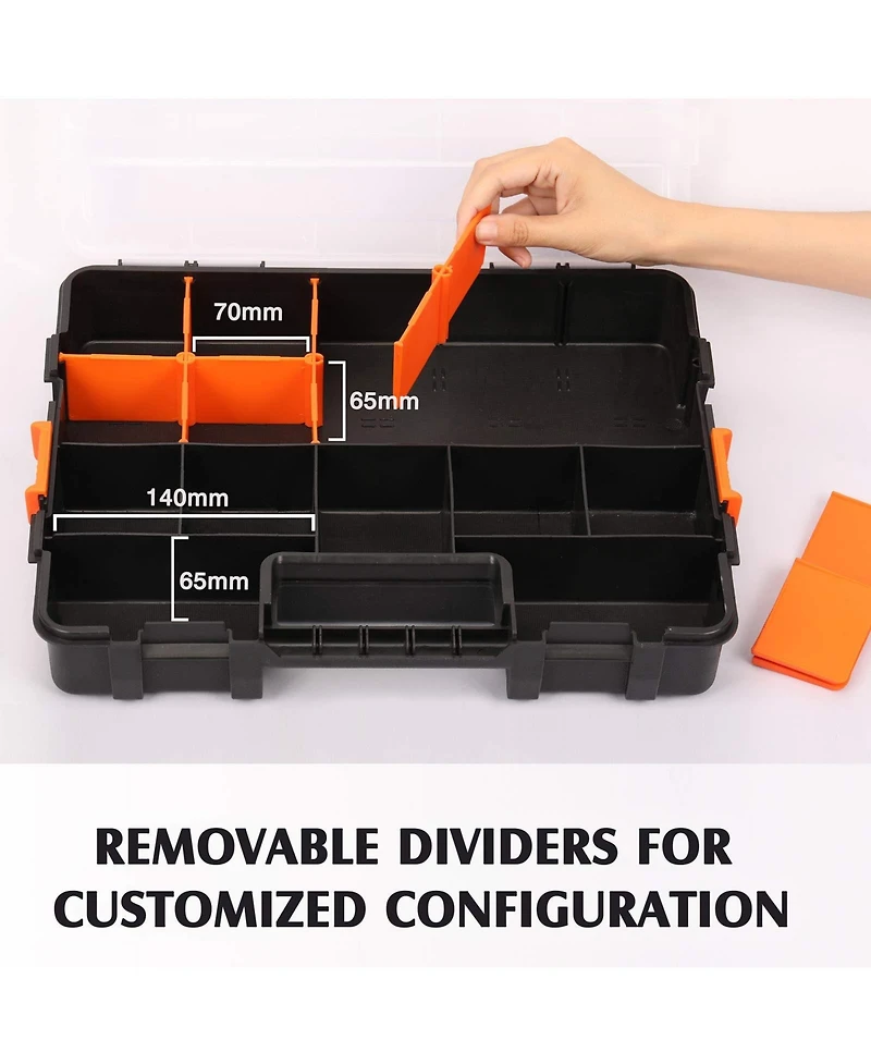 Xdovet Toolbox Organizer Set Removable Dividers Small Parts Storage 2 Pack
